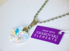 Corazón Boreal 1,8 cm + cadena - Cristal