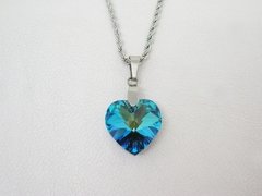 Corazón Turquesa 1,8 cm + cadena - Cristal - comprar online