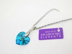Corazón Turquesa 1,8 cm + cadena - Cristal