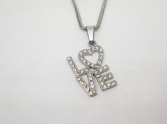 Dije Love + cadena- Acero - comprar online
