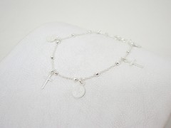 Pulsera San Benito y Cruces- plata