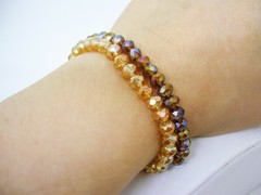 Pulseras Dúo- Ambar y Brandy - Cristales