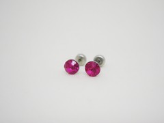 Aros abridores Gotita Fucsia- Acero
