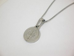 Medalla San Benito + Cadena- Pequeña- Acero