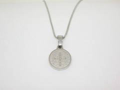 Medalla San Benito + Cadena- Pequeña- Acero - comprar online