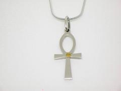 Dije Cruz de la vida + cadena- Acero - comprar online