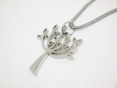 Collar Happy Tree - dije y cadena-- Acero