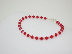 Pulsera Cristal Swarovski y plata- Roja - comprar online