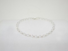 Pulsera Cristal Swarovski y plata- blanca cristal