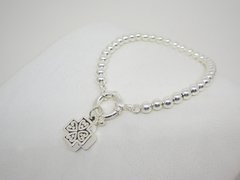 Pulsera cruz de corazones - Plata - comprar online