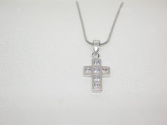 Dije Cruz Santa + cadena - Plata