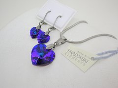 Conjunto Corazón Heliotrope - Cristal