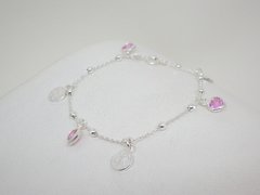 Pulsera San Benito Pink- Plata