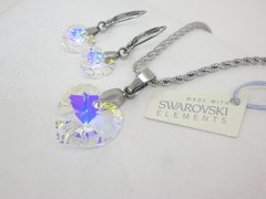 Conjunto Corazón Aurora Boreal - Cristal