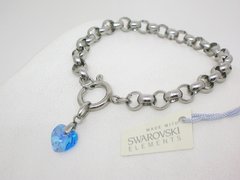 Pulsera Corazón Celeste Aquamarine- cristal