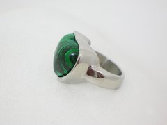 Anillo Corazón verde - Acero - Leona