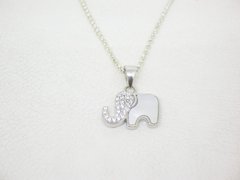 Dije white elephant + cadena - Plata