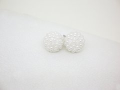 Aros microperlas blancos 1 cm- acero