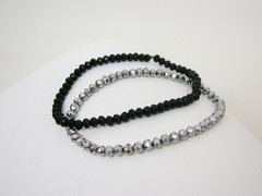 Pulseras Dúo- Black and Grey- Cristales - comprar online