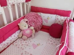 Acolchado y chichonera Hadas Fucsia - LT bebé