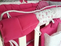 Acolchado y chichonera Hadas Fucsia