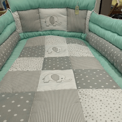 Acolchado y chichonera Verde Aqua Elefante