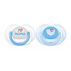 Chupete 0-6m Avent Classic I love mamá celeste