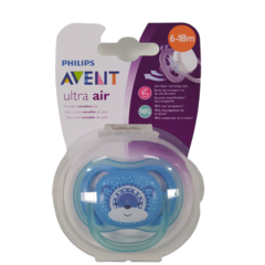 Chupete 6-18m Avent Ultra Air Osito celeste - comprar online