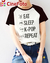 Camiseta RagLan Eat Sleep KPOP Repeat