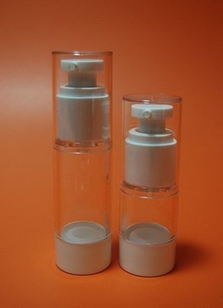 BOTELLA AIRLESS CILINDRICA BLANCO Y NATURAL 30 ML