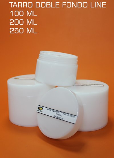TARRO DOBLE FONDO BLANCO LINE 100 ML, 200 ML, 250 ML