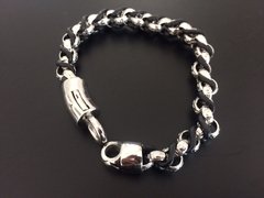 Pulsera ROLO cuero tejido - comprar online