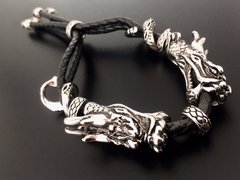 Pulsera DRAGONES CUERO TRENZADO