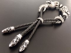 Pulsera DRAGONES CUERO TRENZADO - CO&CO Joyeria & Diseño