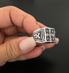Anillo Cruz Grabada