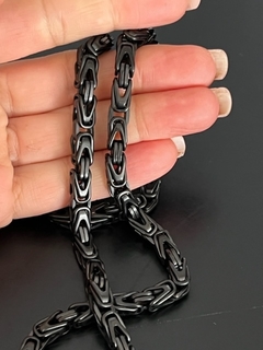 Cadena TEJIDA NEGRA MATE