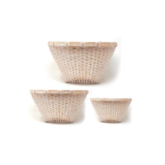 Cestos cónicos bamboo - blancos