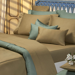 Sabana Danubio 400 Hilos Queen Size Algodon Egipcio Olive