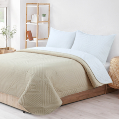 Cover Kavanagh King Bicolor Blanco Con Natural C/Fundas