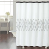 Cortina Baño Teflon Chenille Luxury Diseño Jacquard Rhombus Negro
