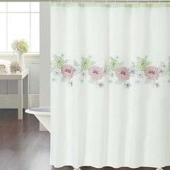 Cortina Baño Teflon Chenille Luxury Diseño Flower File