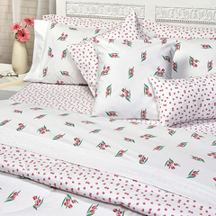 Sabana Suplesa 200 Hilos Queen Size Diseño Tulipanes