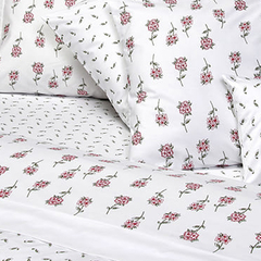 Sabana Suplesa 200 Hilos Queen Size Diseño Flores