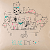 Funda de Almohadon 40x40 VH Fabrics Diseño Gatos Relax