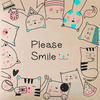 Funda de Almohadon 40x40 VH Fabrics Diseño Gatos Smile