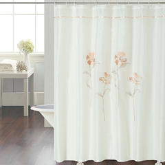 Cortina Baño Teflon Chenille Luxury Diseño Azalea Flower Beige
