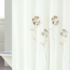 Cortina Baño Teflon Chenille Luxury Diseño Azalea Flower Chocolate
