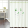 Cortina Baño Teflon Chenille Luxury Diseño Azalea Flower Verde