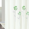 Cortina Baño Teflon Chenille Luxury Diseño Azalea Flower Verde