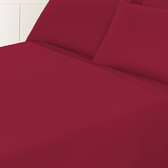 Sabana Prata Lisa 2 Plazas Color Bordo